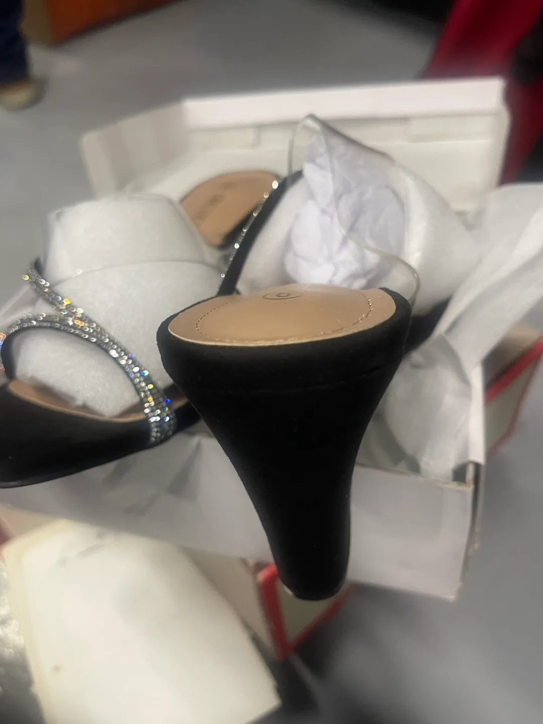 Dream Pairs Black Rhinestone Wedge Sandals image indicator(3)