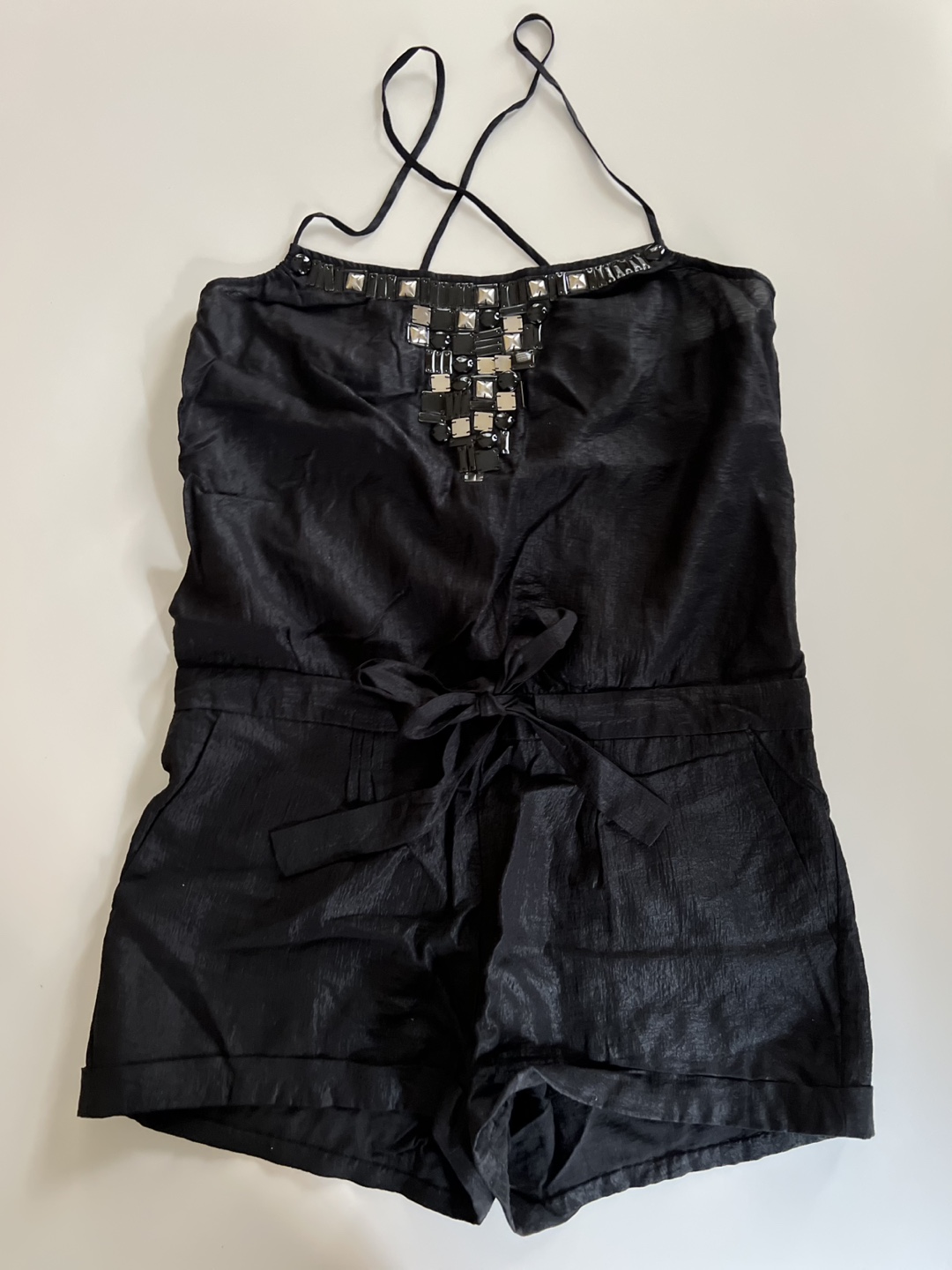 BCBG Black Embellished Jumpsuit