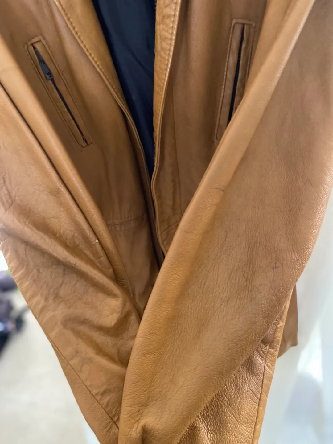 Vintage Toffee Brown Leather Jacket image indicator(4)
