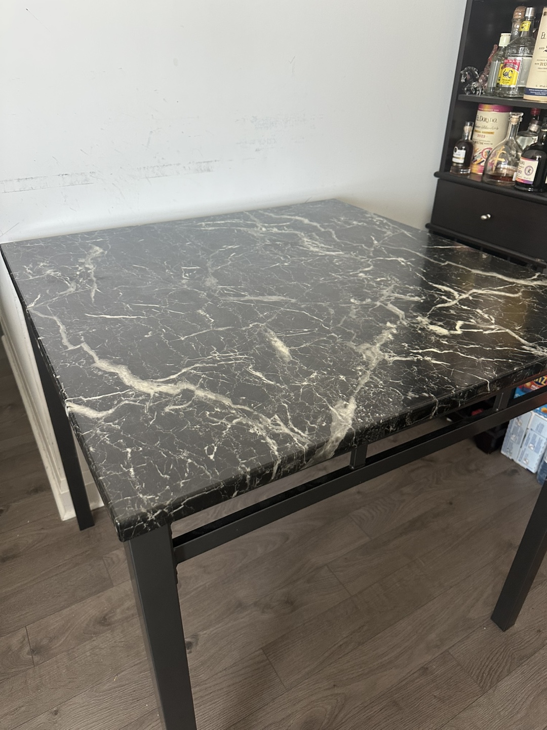 Black Kitchen Table with Four Stools - photo 3