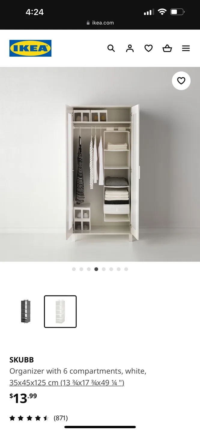 IKEA SKUBB Hanging Organizer - White image indicator(5)