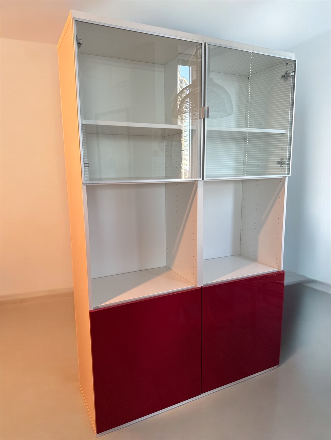 IKEA Hemnes White and Red Cabinet