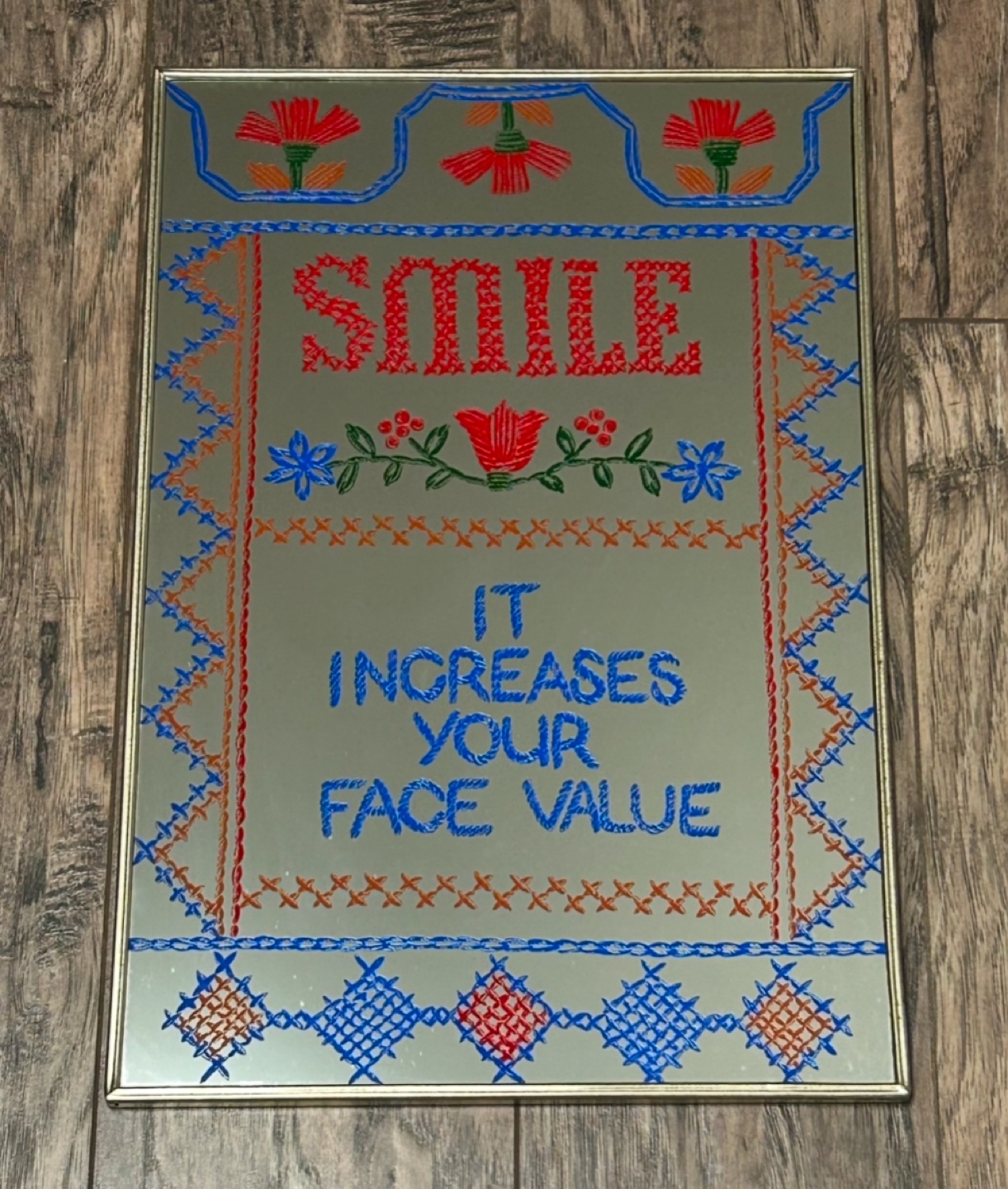 Vintage Art Nouveau Mirror - Smile