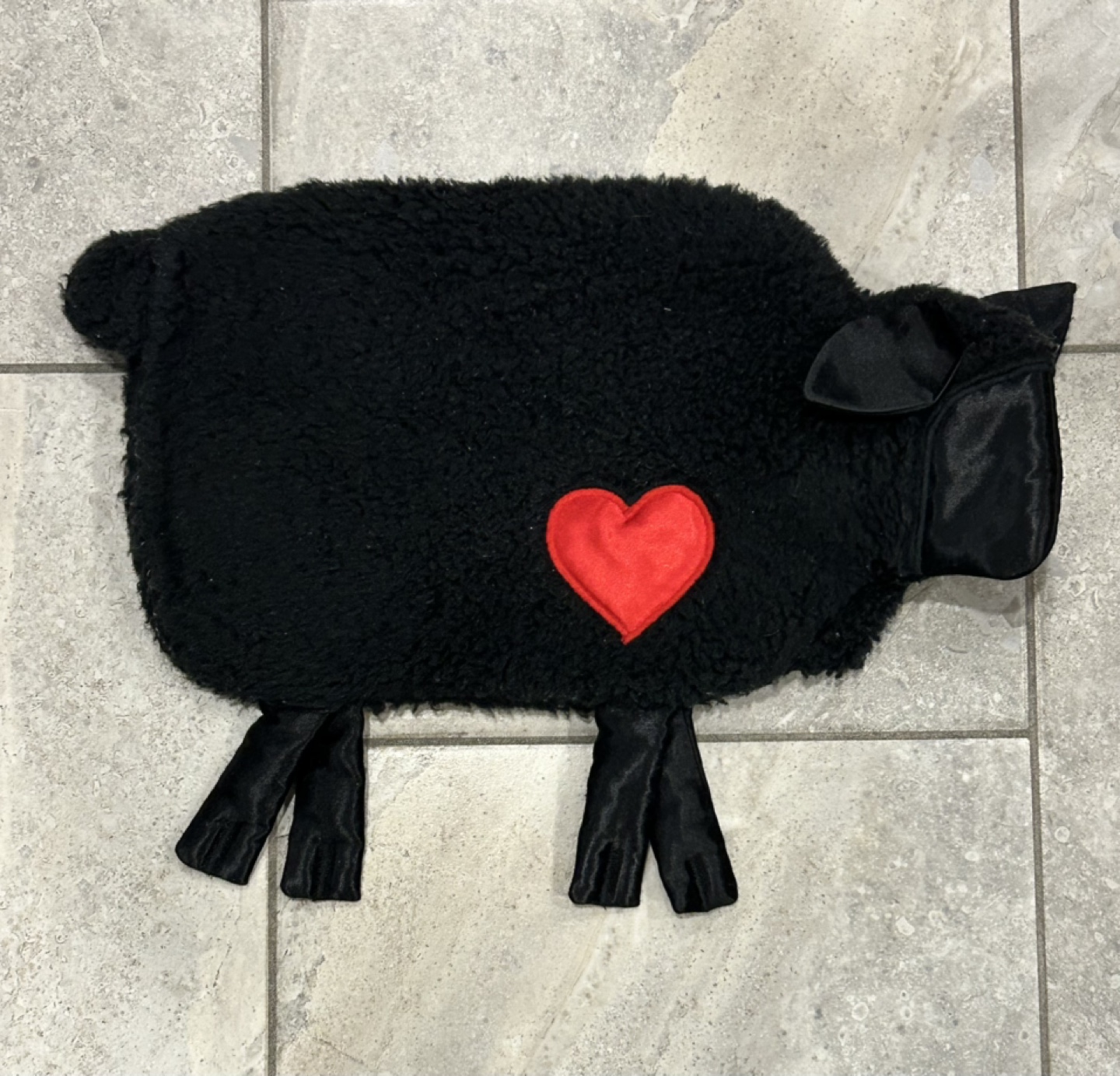 Black Sheep Hot Water Bottle Cover & Red Rubber Bottle