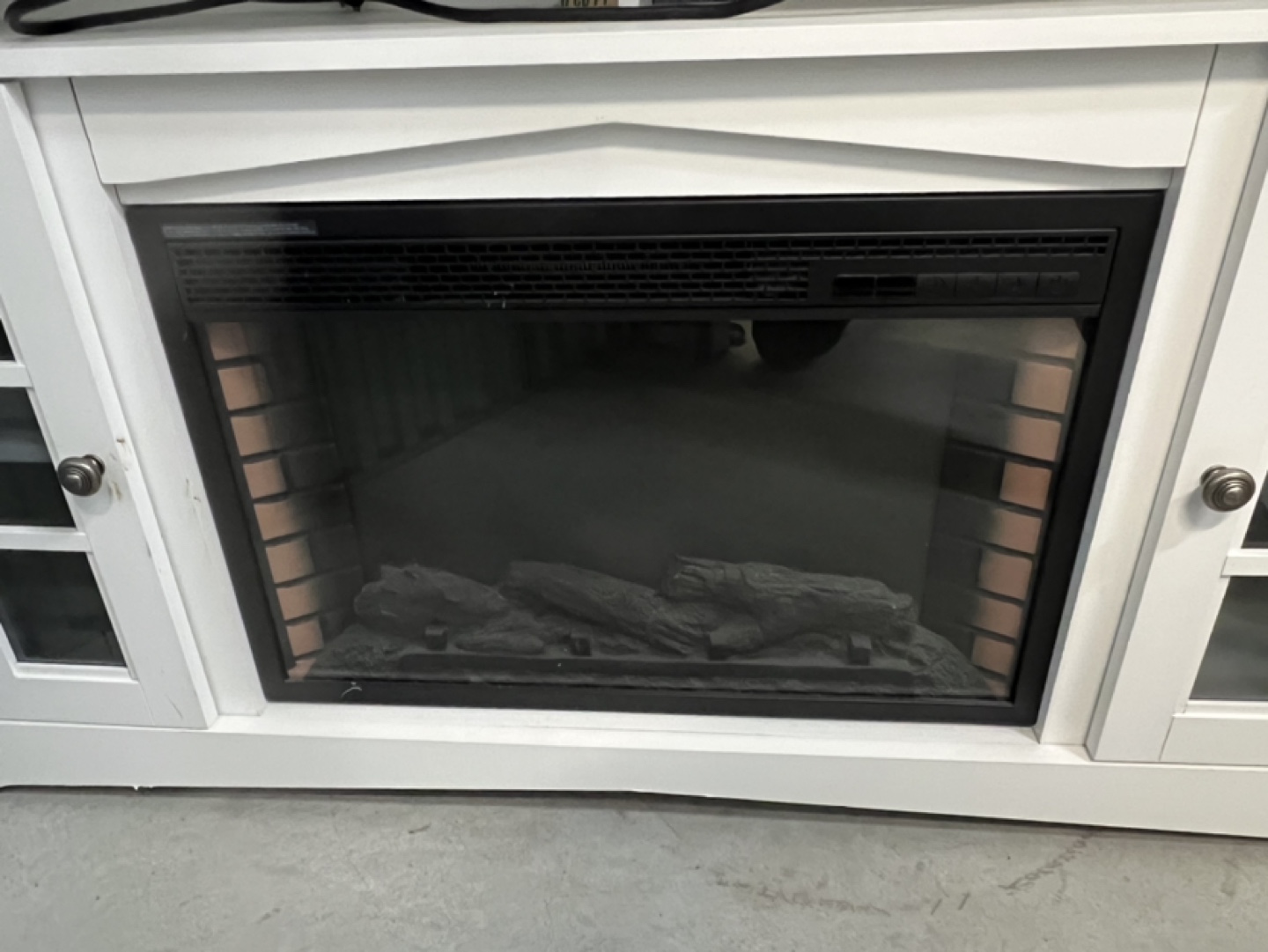 White Electric Fireplace TV Stand - photo 3