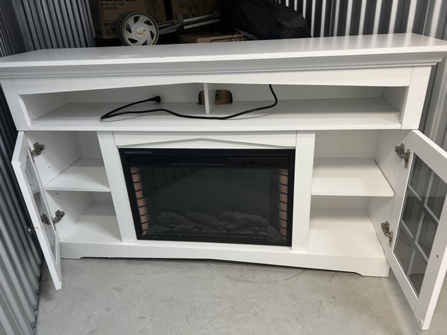 White Electric Fireplace TV Stand - photo 2