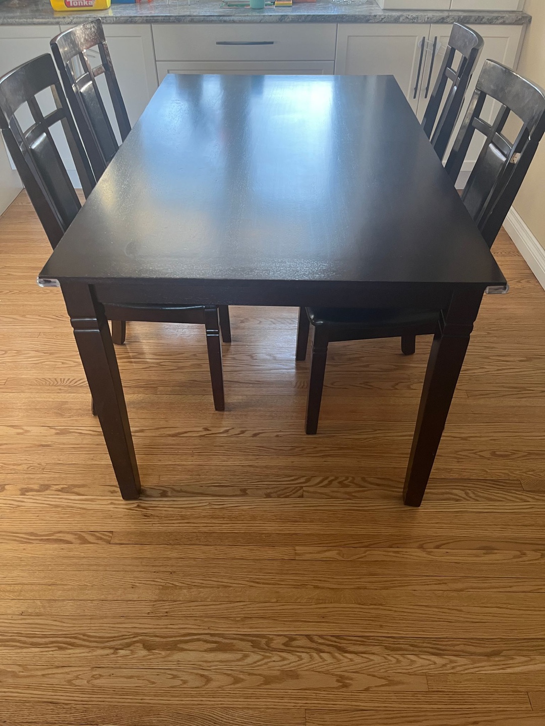 Dining table and four chairs set