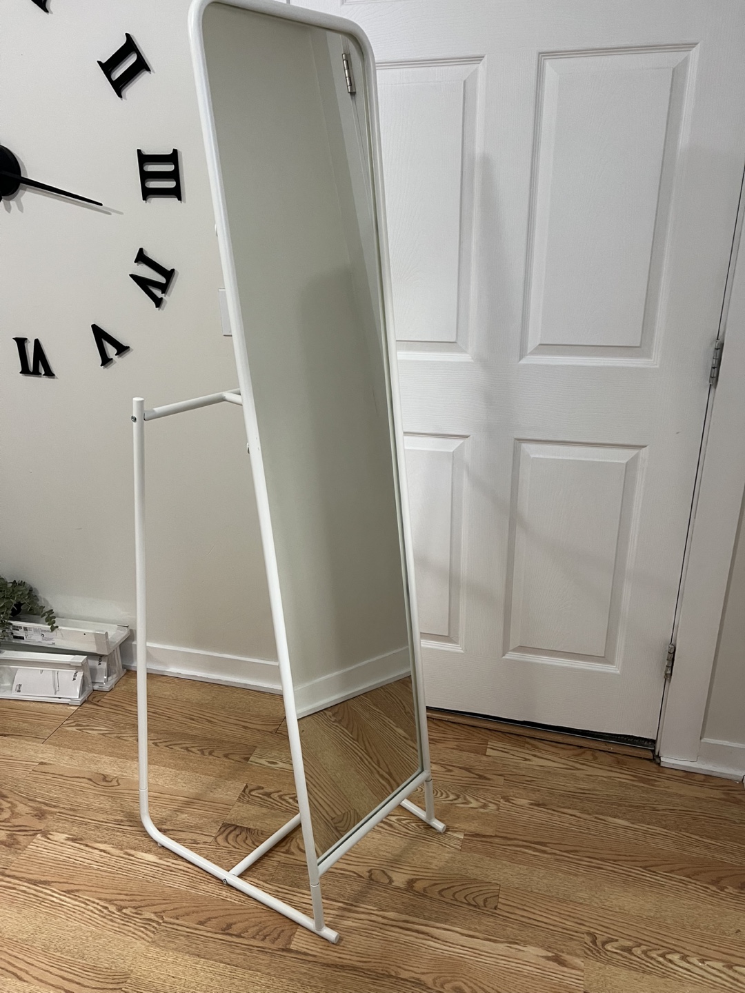 IKEA Full-Length Leaning Mirror with Clothes Rack
