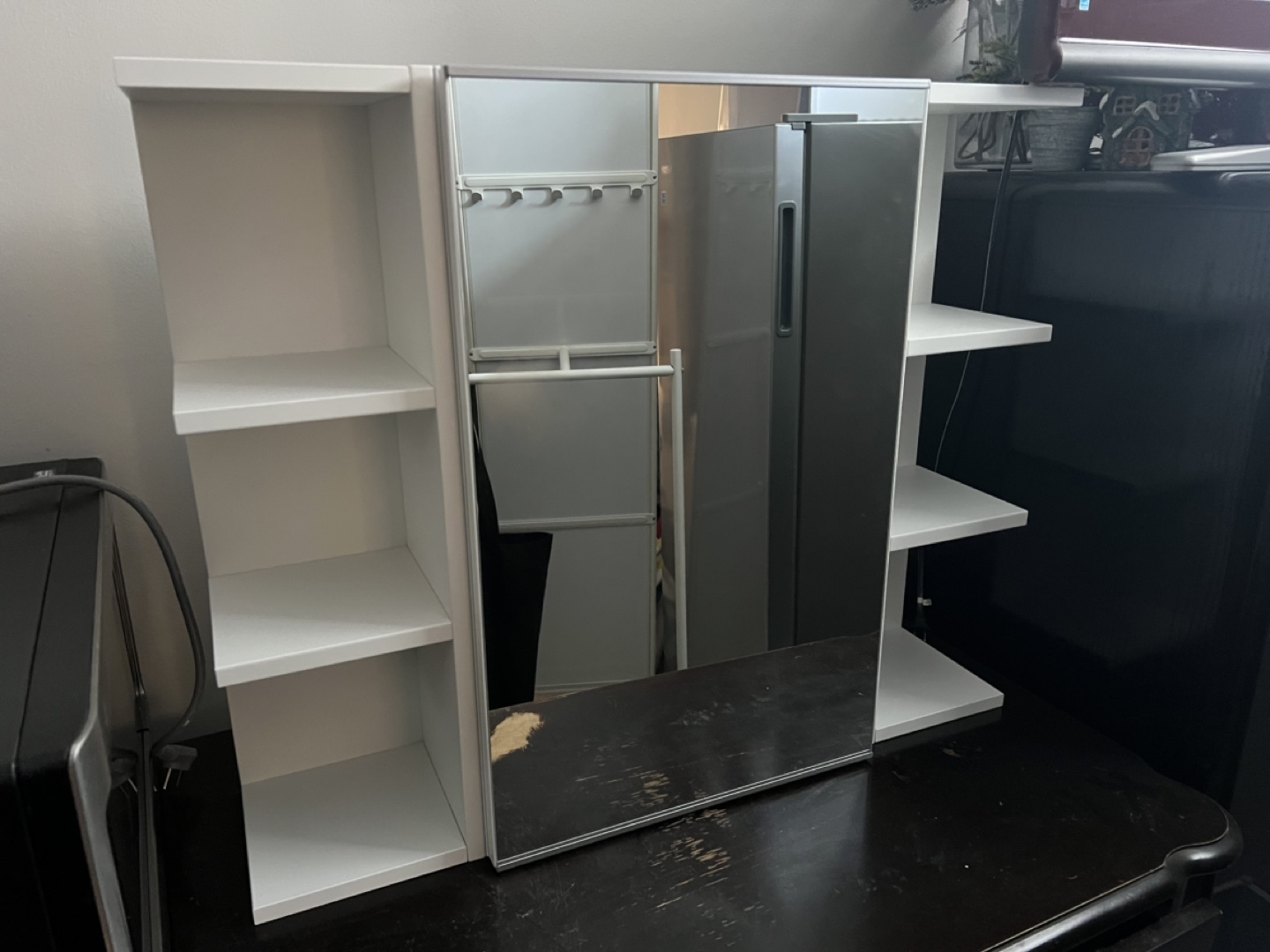 White Bathroom Mirror Cabinet with Shelves
