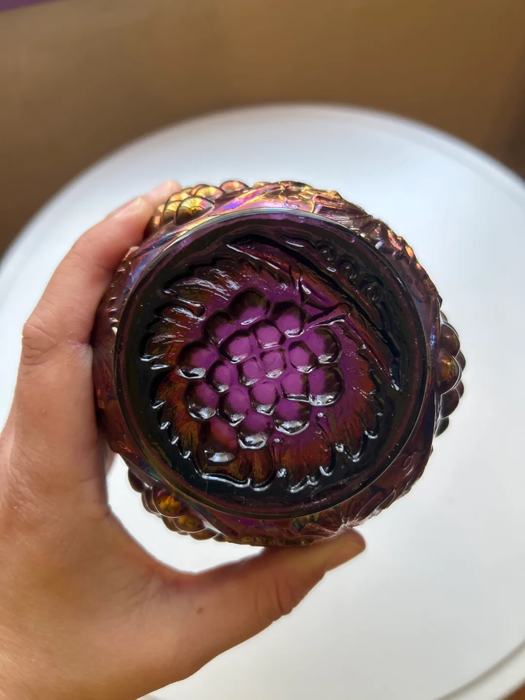 Vintage Fenton Grape Carnival Glass Bowl image indicator(4)