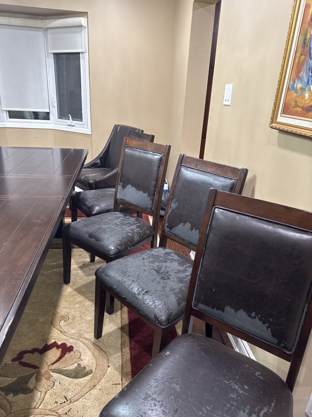 10 Dining Chairs - Dark Brown Leatherette - photo 4