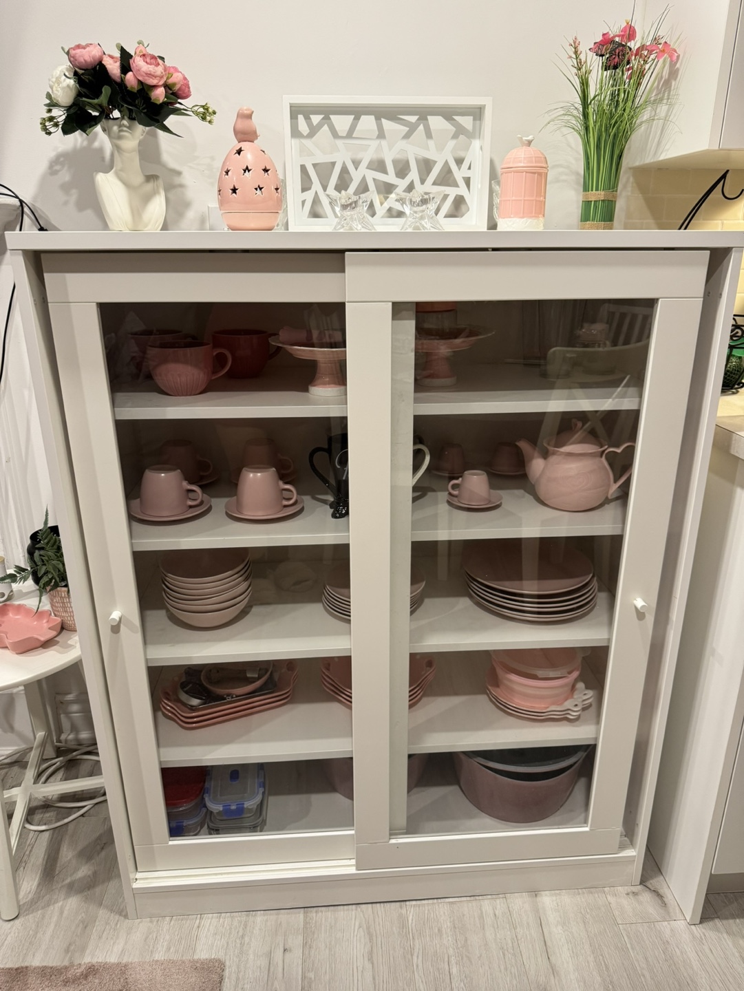 IKEA SYVDE Cabinet with Glass Doors