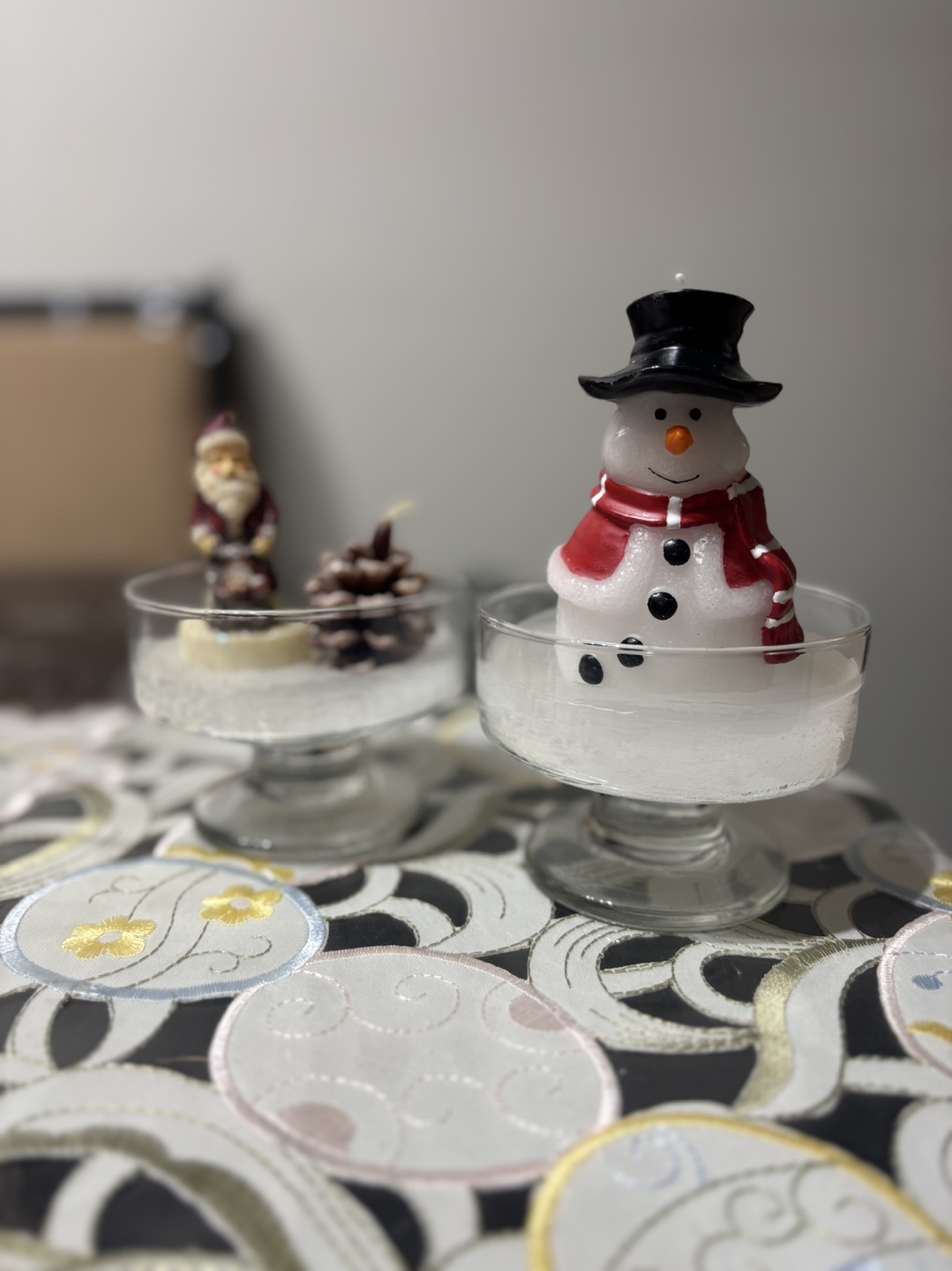 Adorable Snowman and Santa Candles