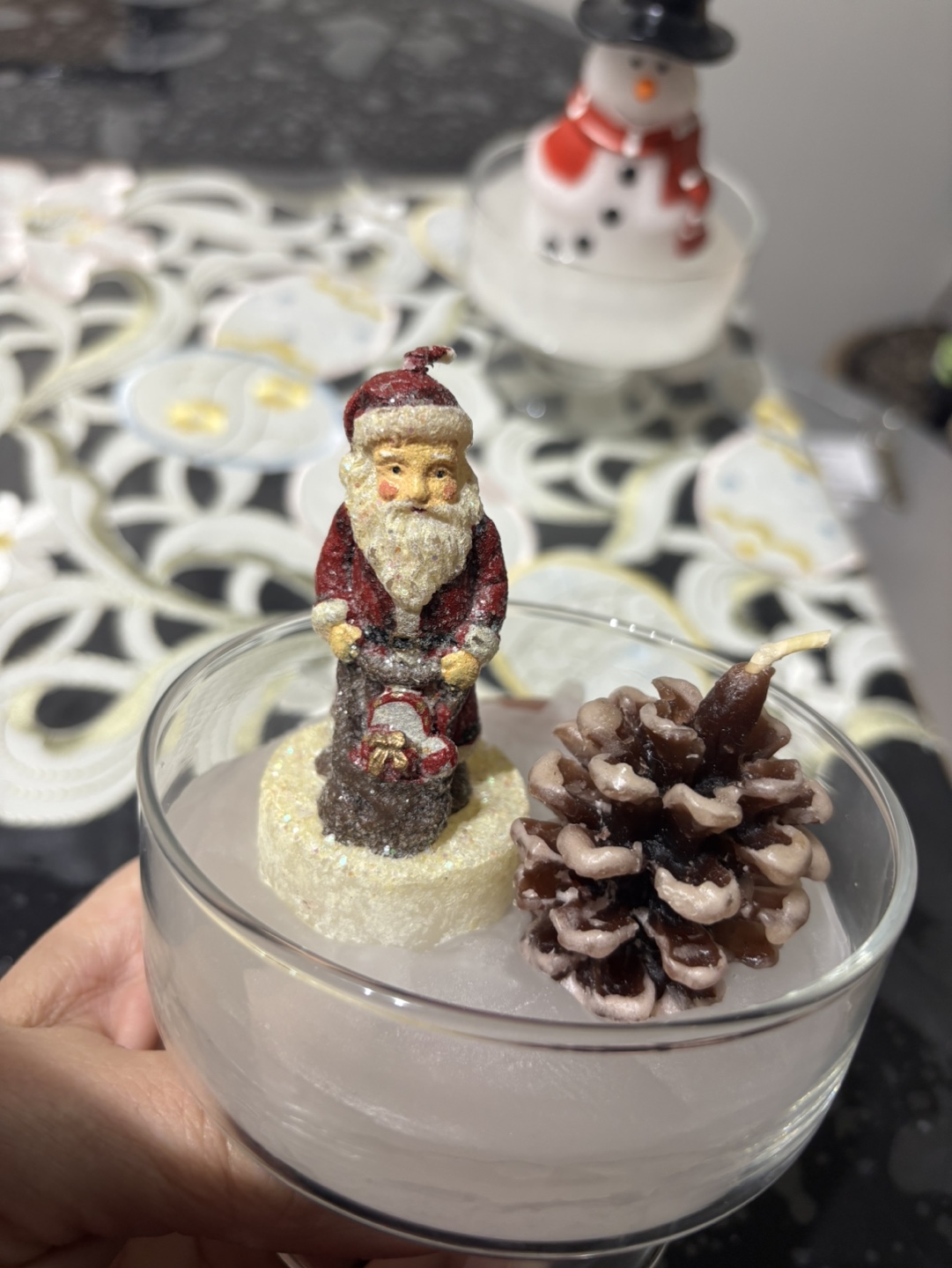 Adorable Snowman and Santa Candles - photo 3