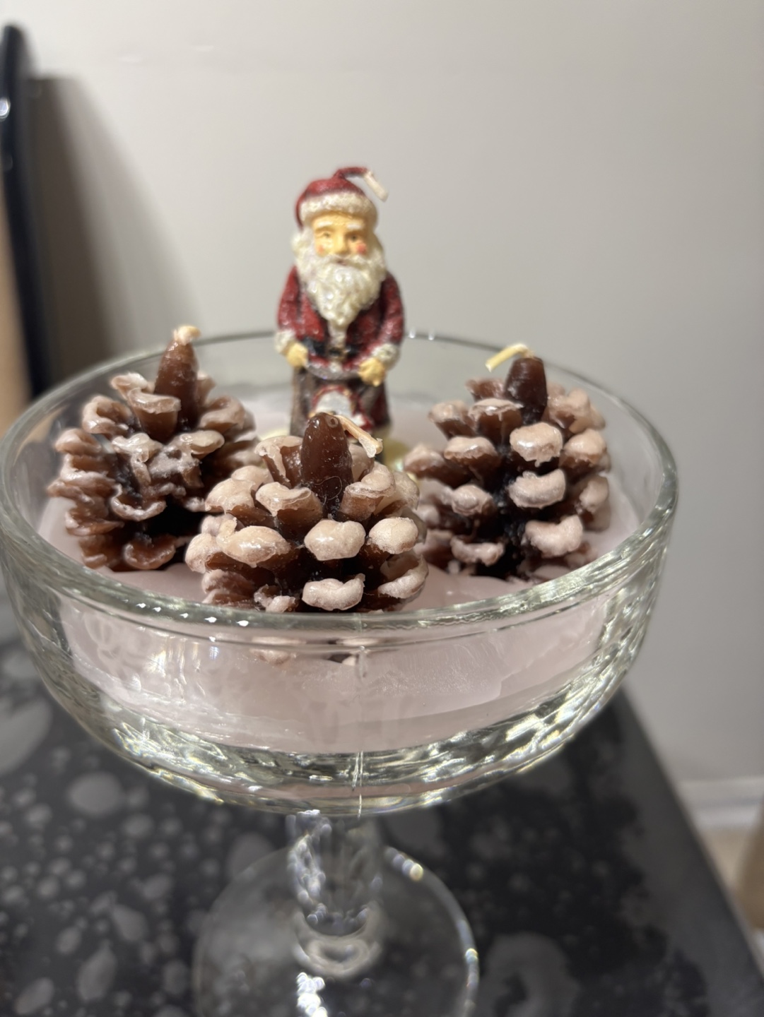 Christmas Candle with Santa & pine cone - photo 4