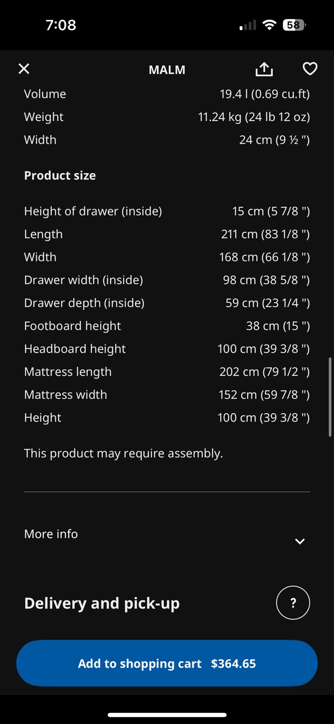 IKEA MALM queen Grey Bed Frame with Drawers - photo 5
