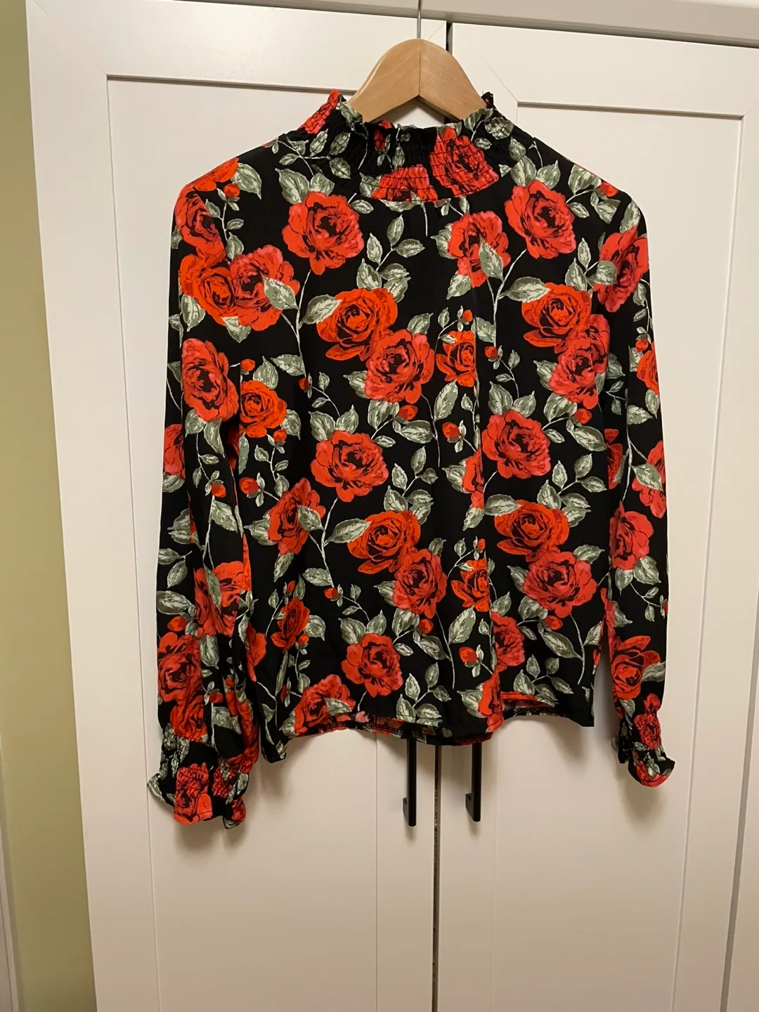 Floral Print Mock Neck Blouse thumbnail