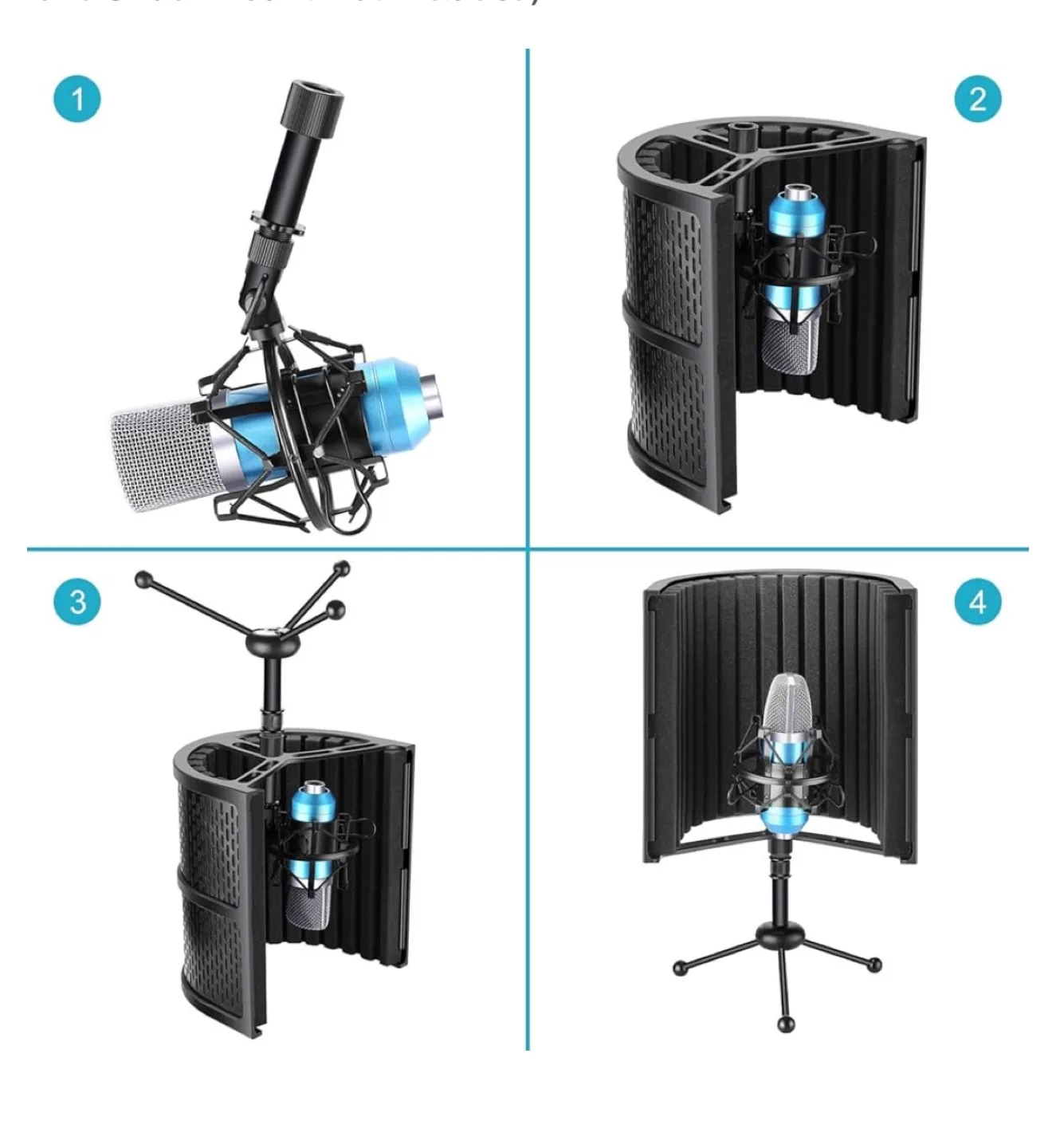 Neewer NW-12 Microphone Isolation Shield with Tripod image indicator(3)