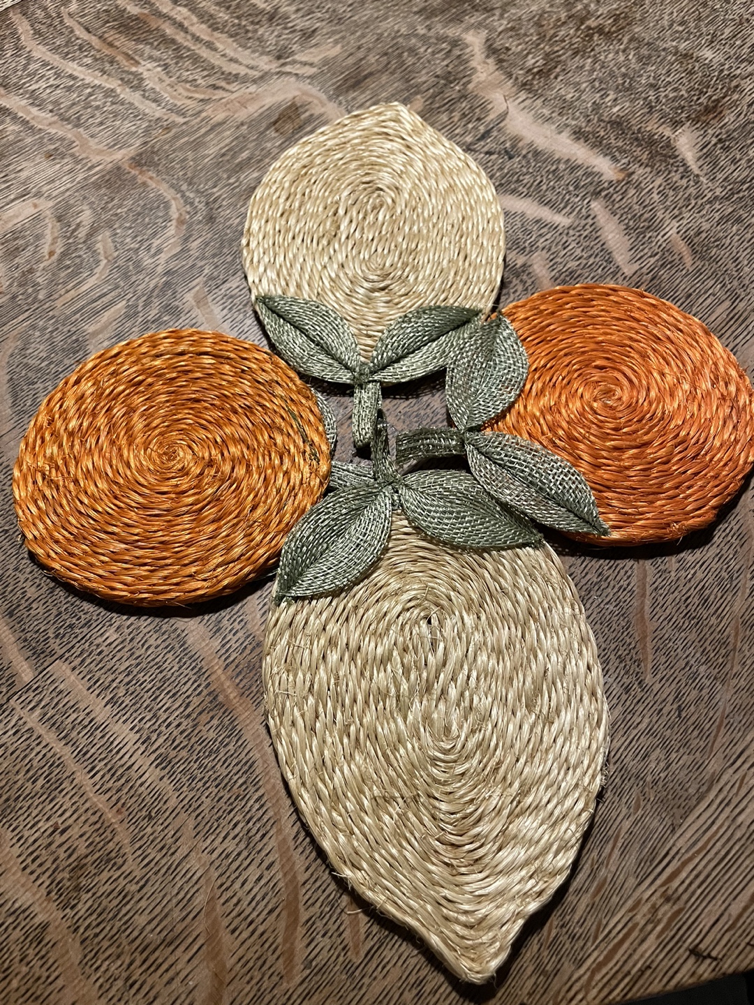 Set of 4 Citrus Coasters or decor