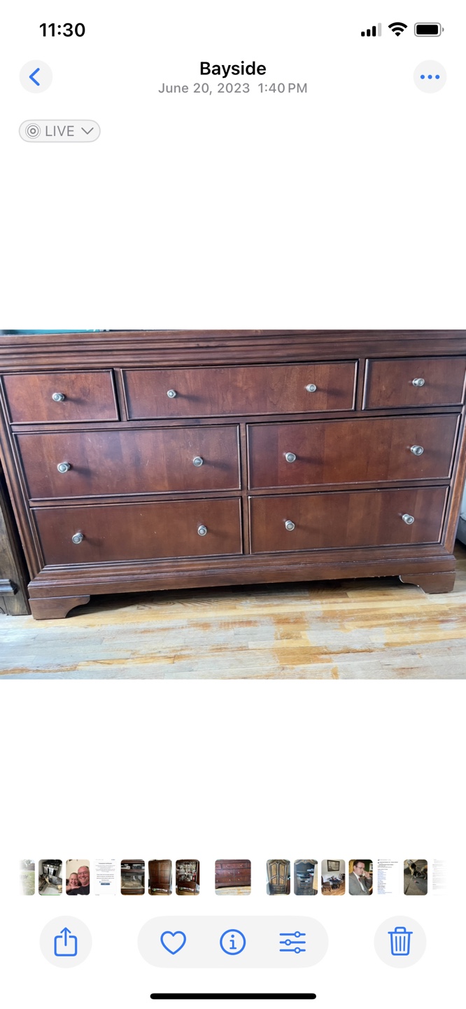 Dark Wood 9-Drawer Dresser