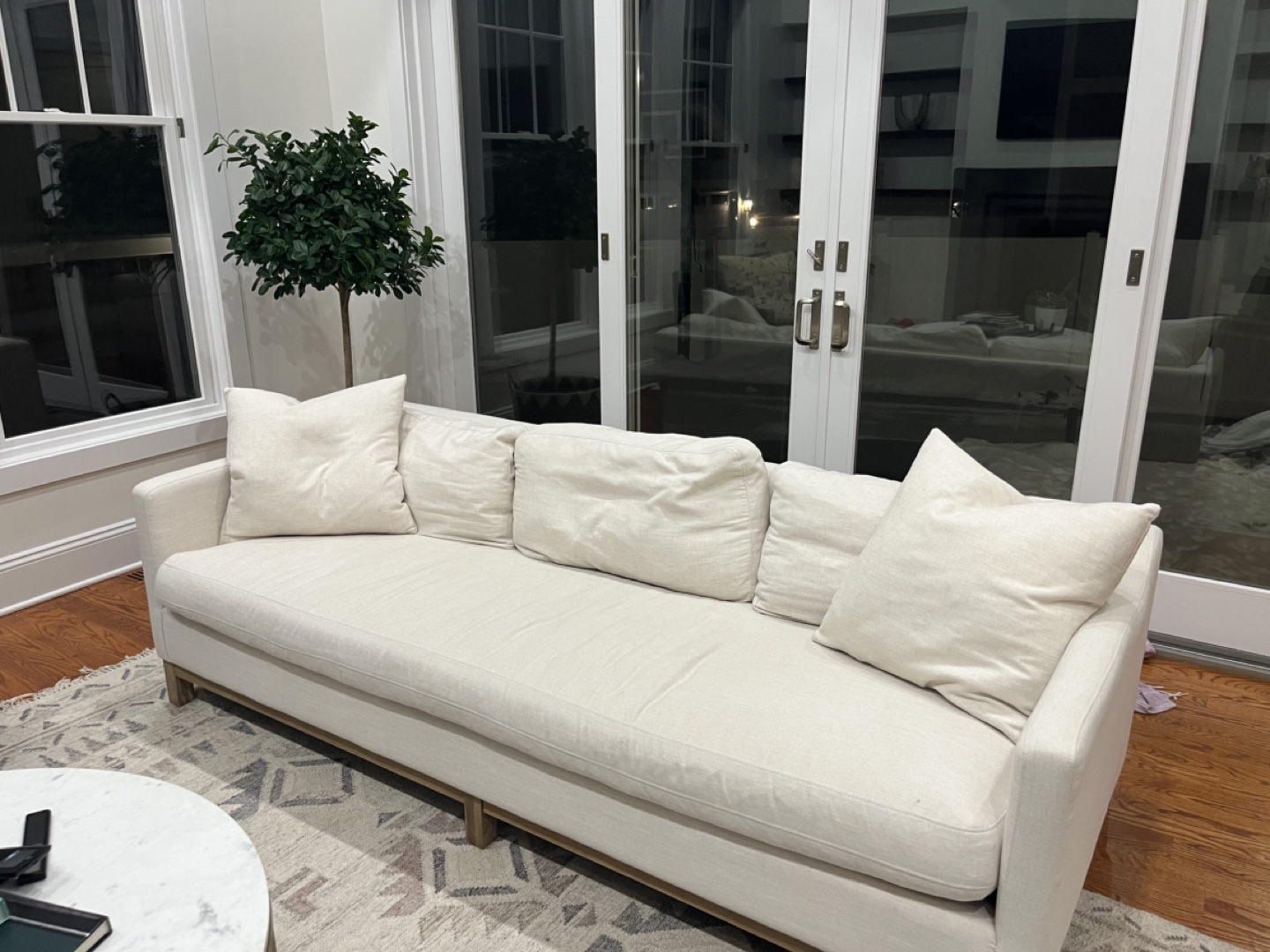 Cream Linen Sofa - photo 3