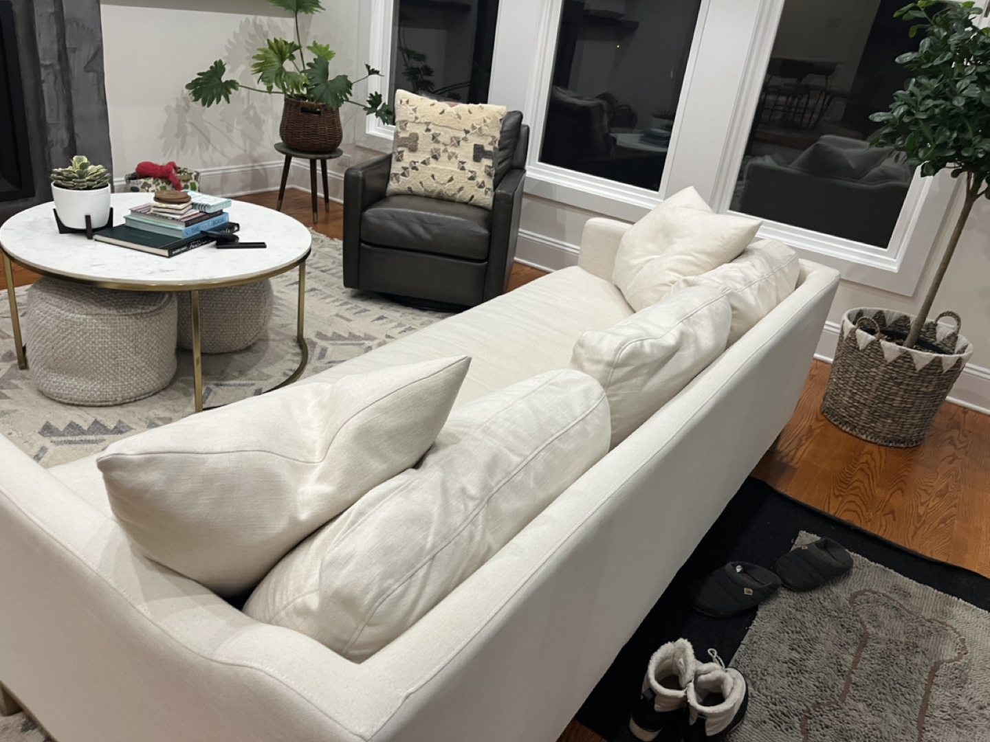 Cream Linen Sofa