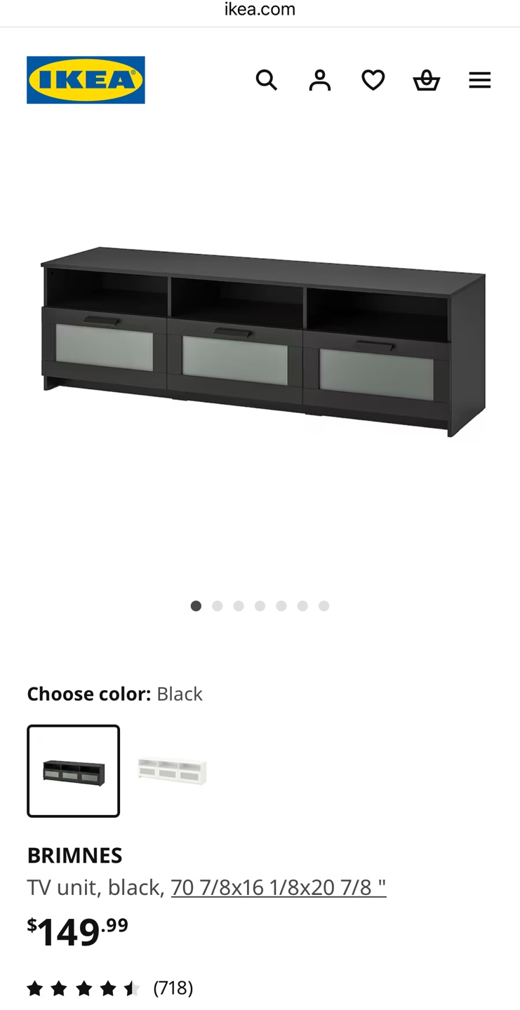 IKEA BRIMNES TV Unit, Black
