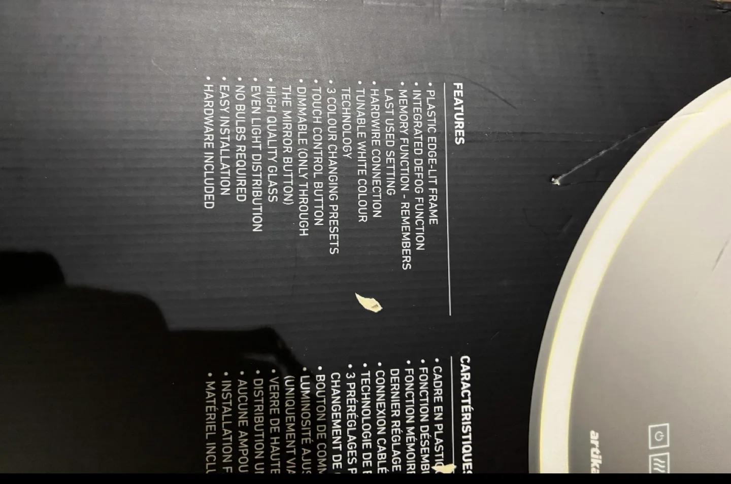 REDUCED! NEW Artika Mateo LED Lighted Round Wall Mirror image indicator(6)