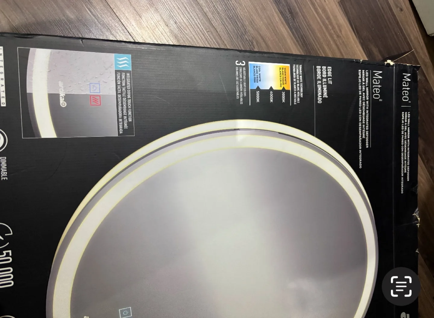 REDUCED! NEW Artika Mateo LED Lighted Round Wall Mirror image indicator(4)