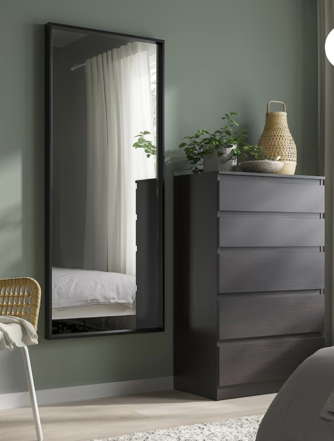 IKEA like NEW Full Length Mirror with Black Frame - photo 2