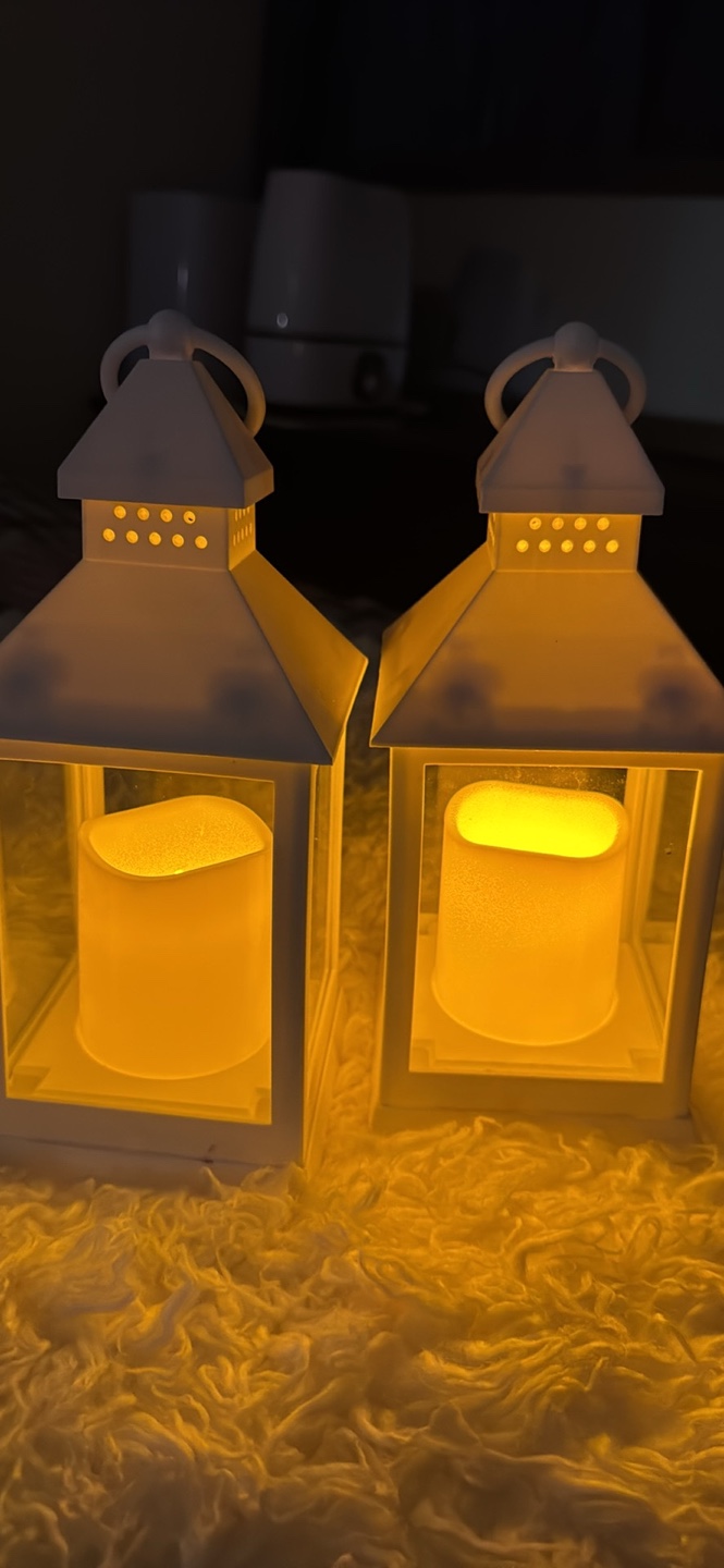 Pair of White LED Lanterns