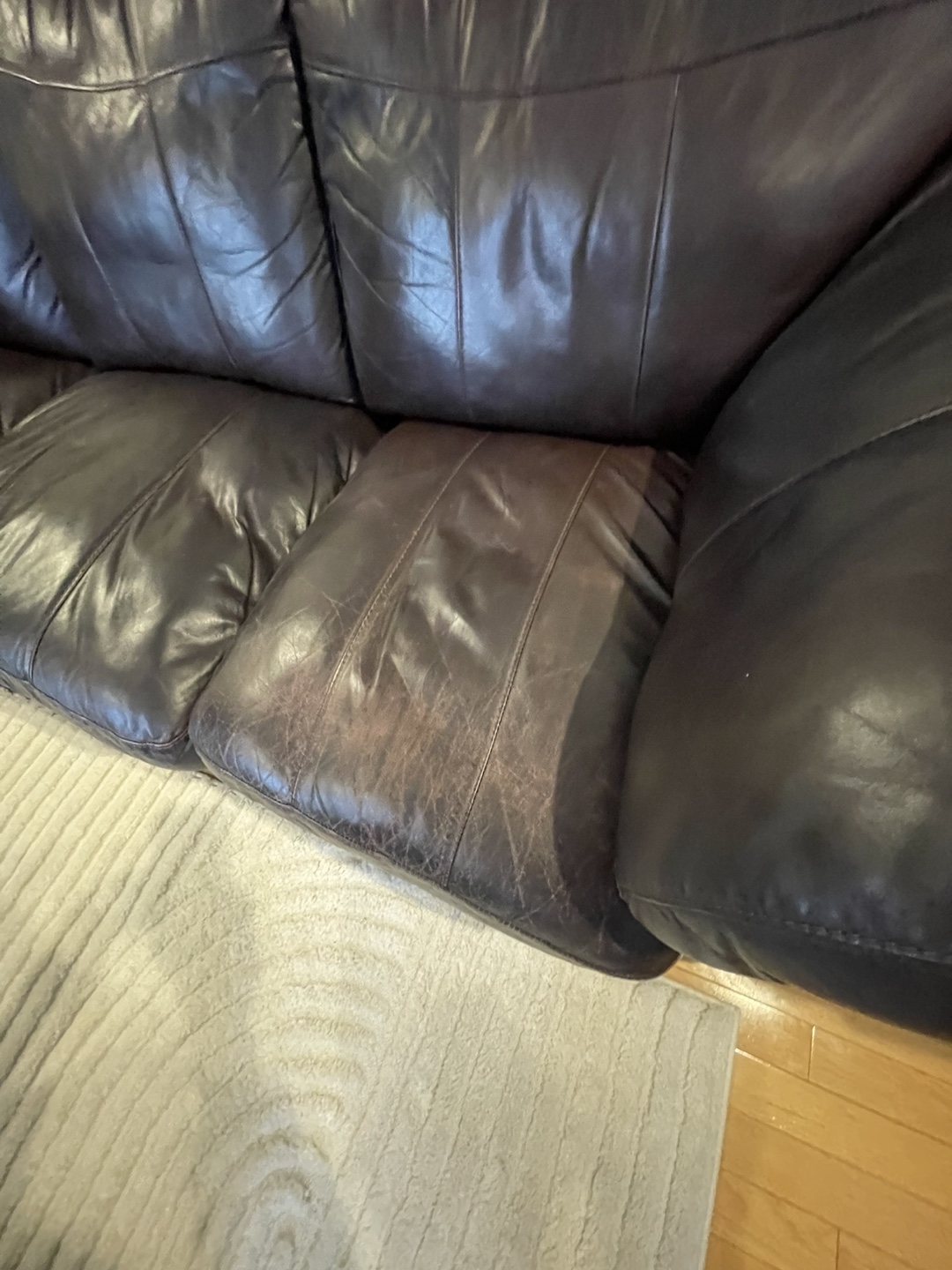 Brown Leather Sofa - photo 5