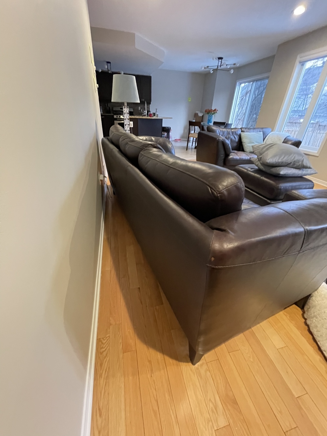 Brown Leather Sofa - photo 3