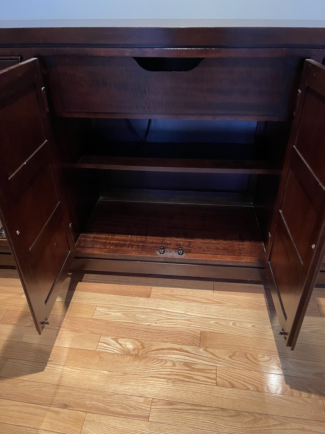 Dark Brown Wood Buffet/Sideboard with Glass Doors - photo 4