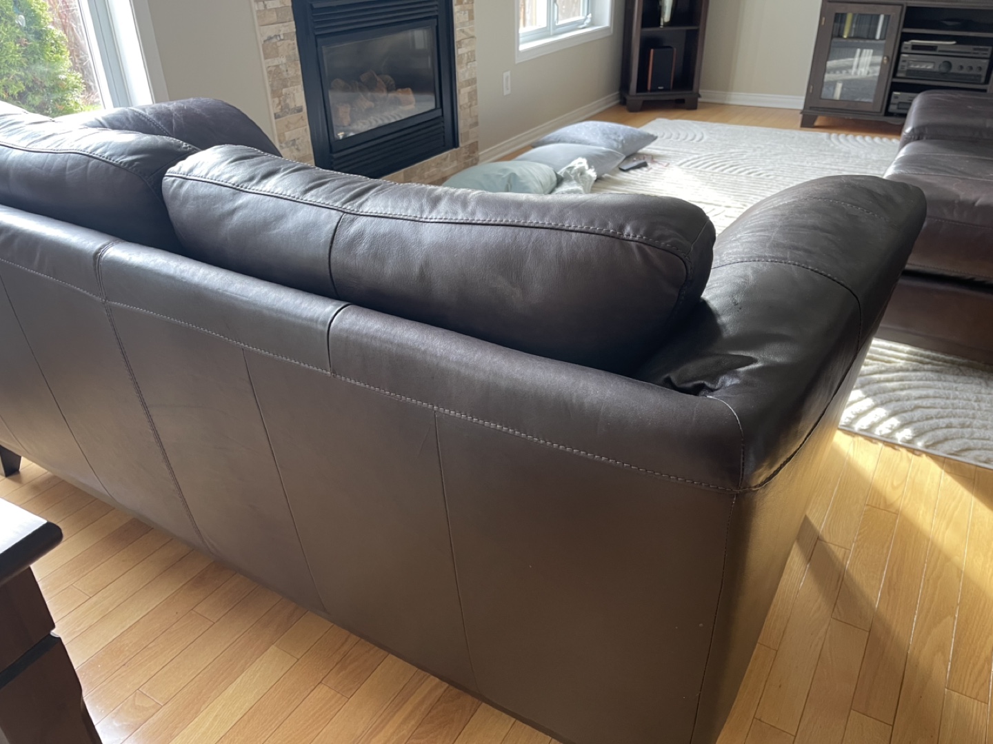 Brown Leather Loveseat - photo 3