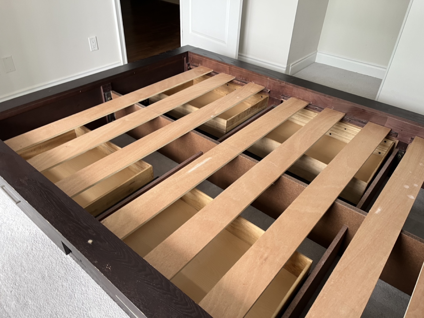 Queen Platform Bed Frame with Storage Drawers - photo 5