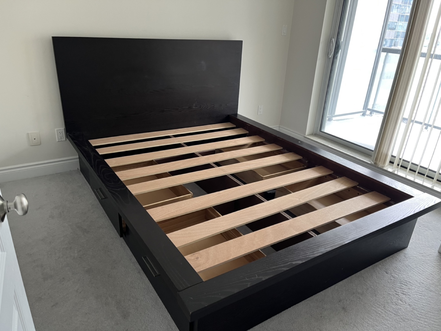 Queen Platform Bed Frame with Storage Drawers
