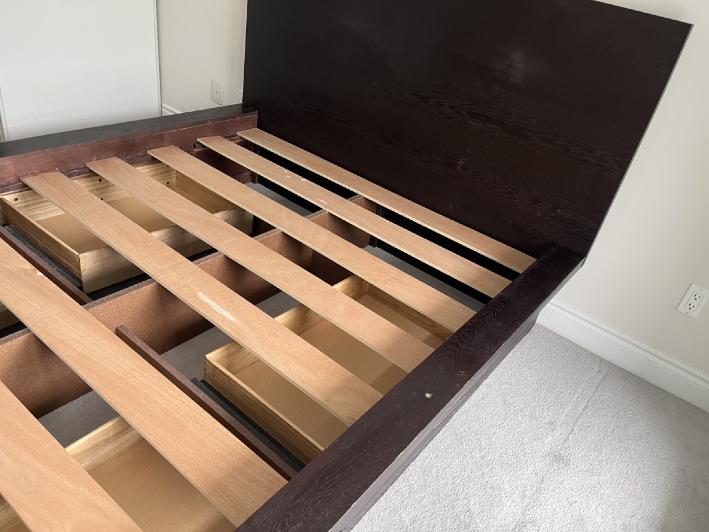 Queen Platform Bed Frame with Storage Drawers - photo 4