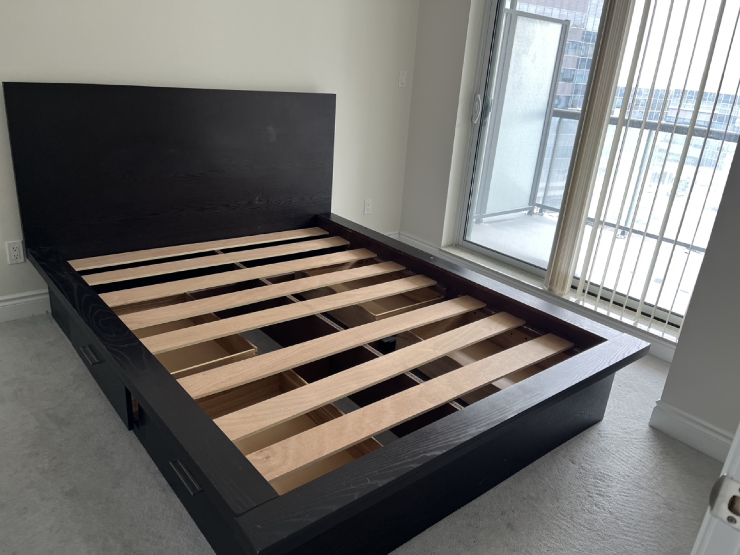 Queen Platform Bed Frame with Storage Drawers - photo 2