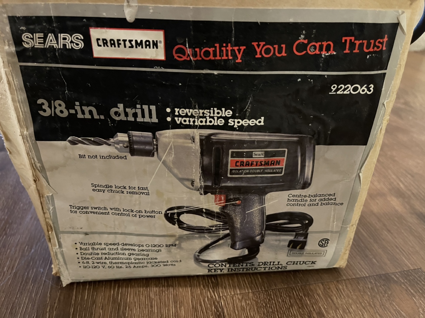 Vintage Craftsman 3/8-inch Reversible Drill