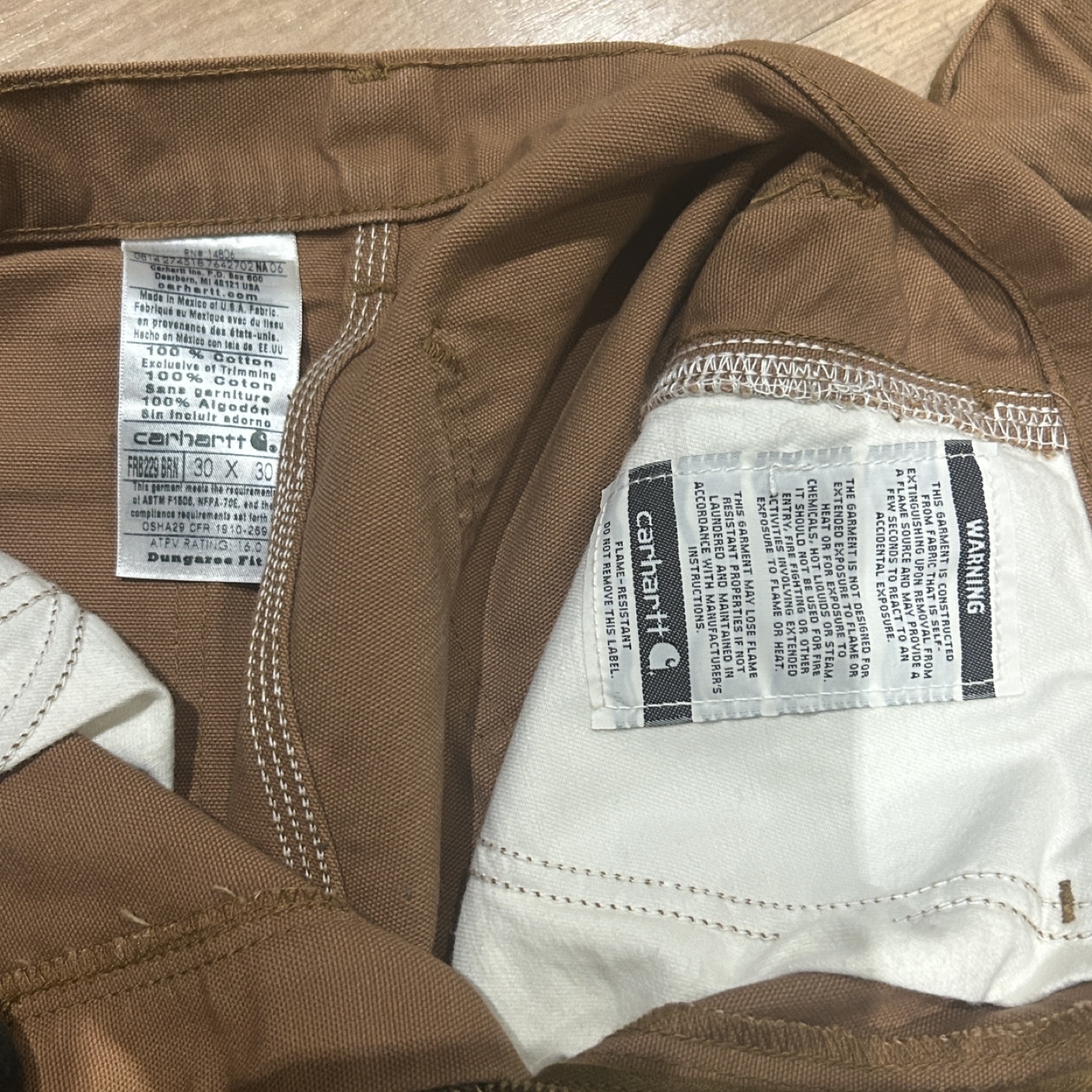 Carhartt Dungaree Work Pants - Brown - Size 30x30 - photo 2