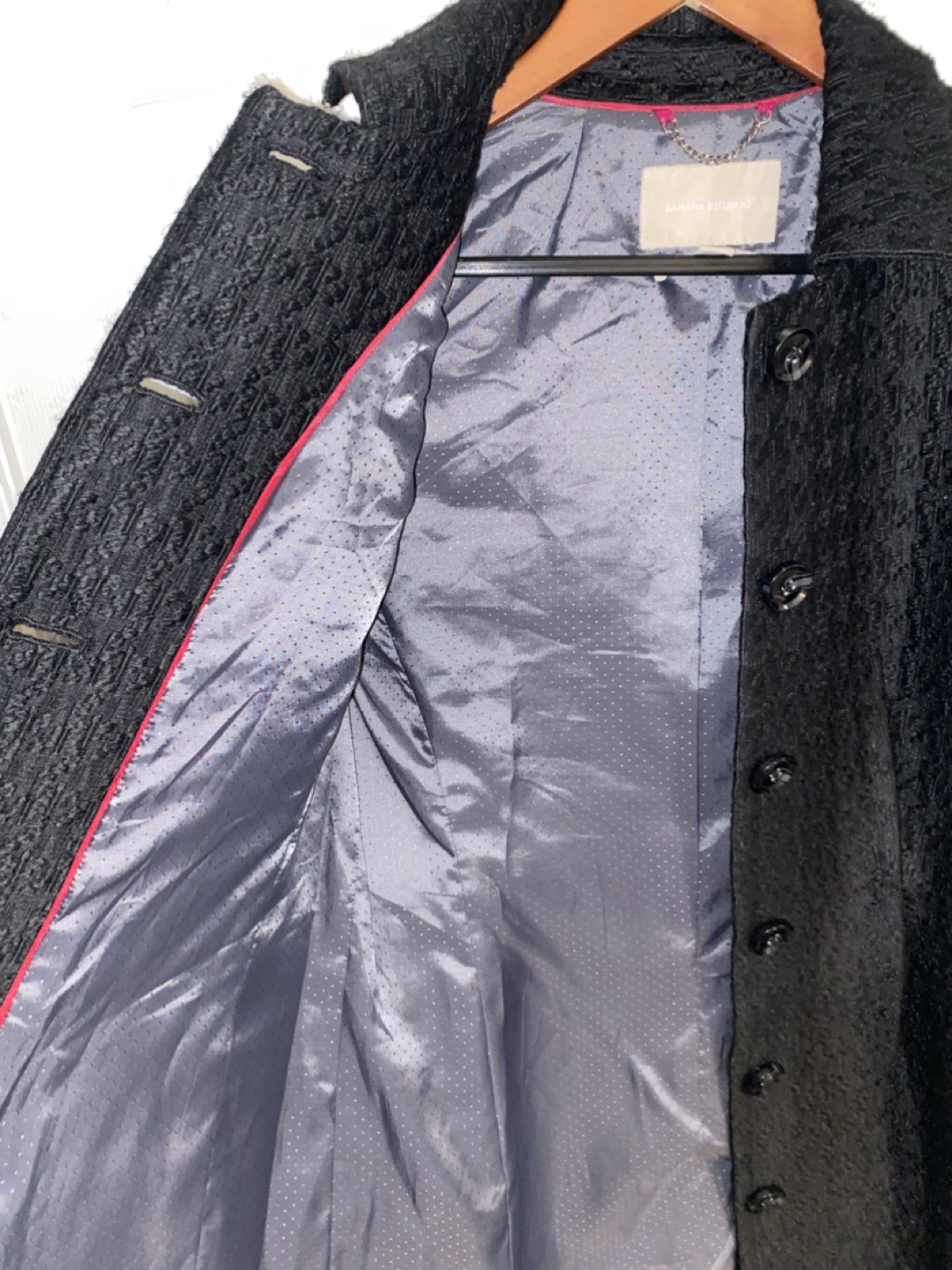 Banana Republic Black Wool Coat - Size M - photo 3