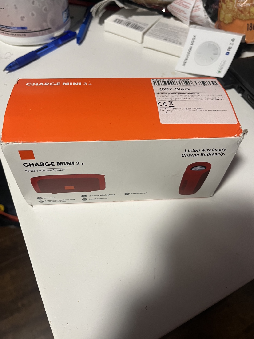Charge Mini 3+ Portable Wireless Speaker - Black - photo 2