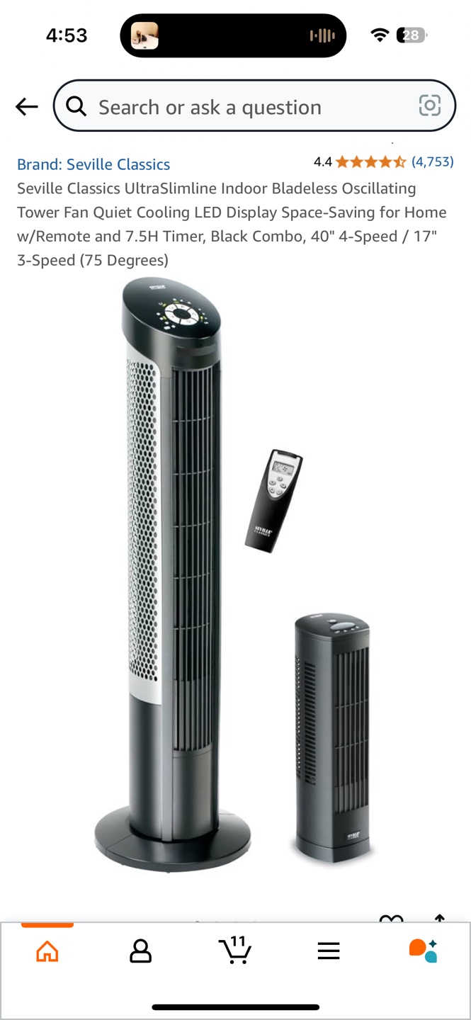 Seville Classics UltraSlimline Tower Fan Combo Pack