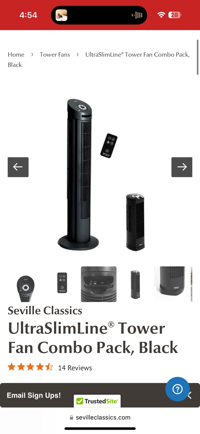 Seville Classics UltraSlimline Tower Fan Combo Pack - photo 5