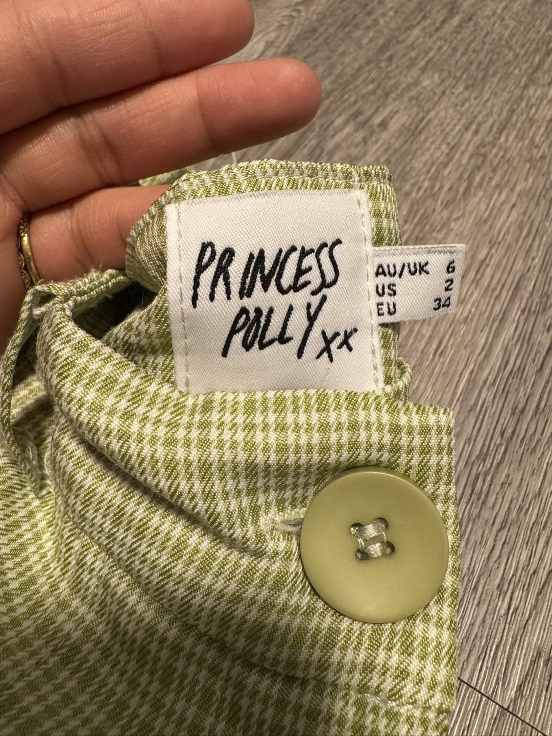 Princess Polly Green Checked Pants - Size Small - photo 2