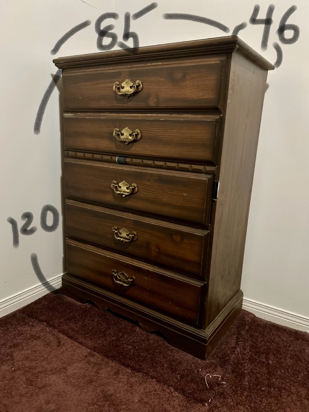 Vintage 5 Drawer Dresser