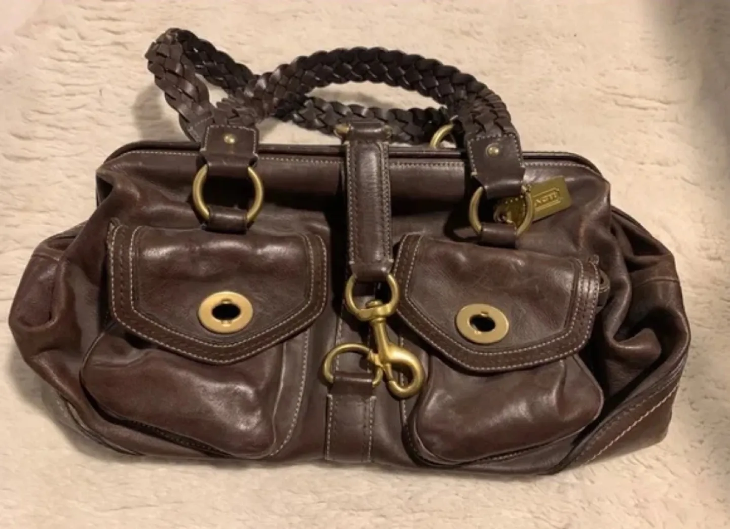 Coach Daphne Brown Leather Handbag thumbnail