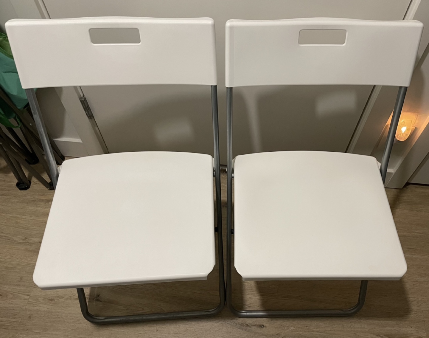 Pair of White Folding Chairs
