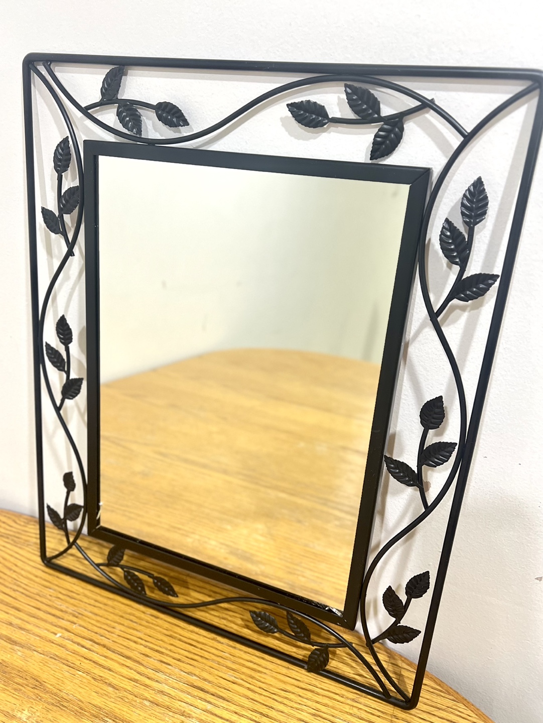 Black Metal Framed Wall Mirror